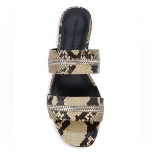 Rebecca Minkoff | Marciann Too Zipper Snake-Print Sandals